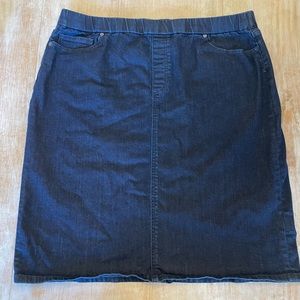 Lands End elastic waist denim skirt